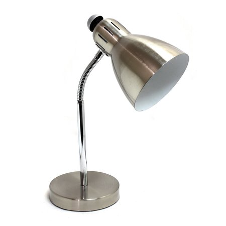 SIMPLE DESIGNS Semi-Flexible Desk Lamp, Brushed Nickel LD1037-BSN